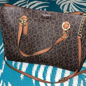 Calvin Klein Brown Monogram Shoulder Bag